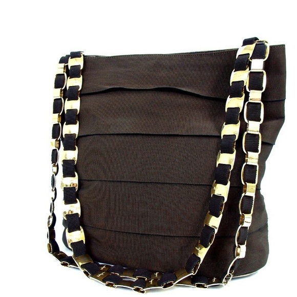 Salvatore Ferragamo Vala Gancini Gold Chain strap Shoulder Bag
